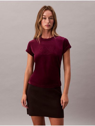 Playera-Calvin-Klein-Velour-Mujer-Rosa-47E222G-2EV