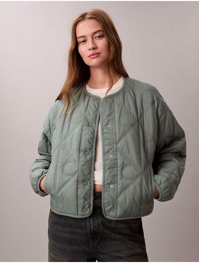 Chamarra-Calvin-Klein-Acolchada-AOP-Mujer-Verde-47E516G-PNO