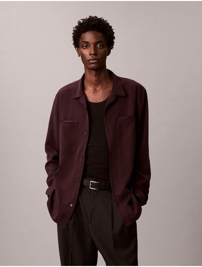 Camisa-Calvin-Klein-Glossy-Hombre-Cafe-4LE103G-2E8