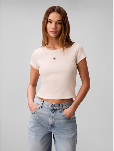 Playera-Calvin-Klein-Baby-Tee-Rib-Mujer-Beige-47C200G-F7J