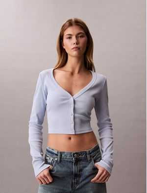 Cardigan-Calvin-Klein-Rib-Mujer-Azul-47C204G-C1O