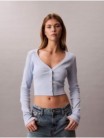 Cardigan-Calvin-Klein-Rib-Mujer-Azul-47C204G-C1O