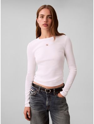 Top-Calvin-Klein-Cuello-Redondo-Mujer-Blanco-47E205G-YAA