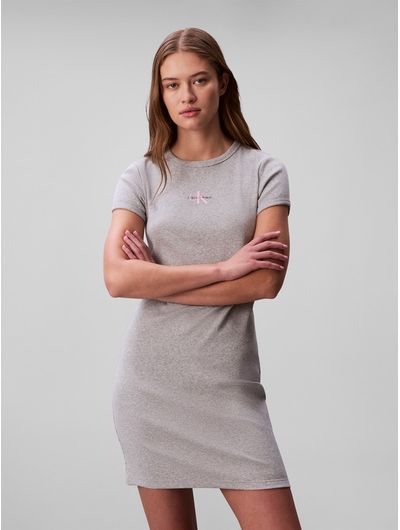 Vestido-Mini-Calvin-Klein-Rib-con-Monograma-Mujer-Gris-47F241G-P79