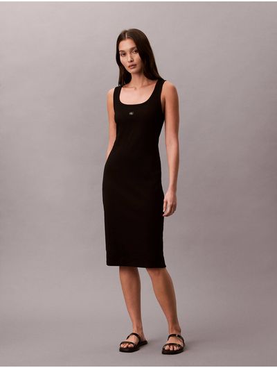 Vestido-Midi-Calvin-Klein-Rib-Mujer-Negro-47F257G-UB1
