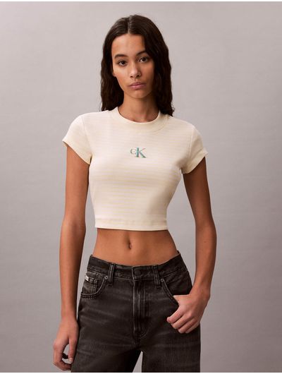 Playera-Calvin-Klein-Baby-Rib-con-Monograma-a-Rayas-Mujer-Beige-47F833G-XBS