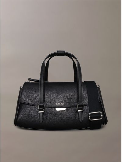 Bolsa-Satchel-Calvin-Klein-Irene-Mujer-Negro-con-Plata-H5GDYZE4-BSV