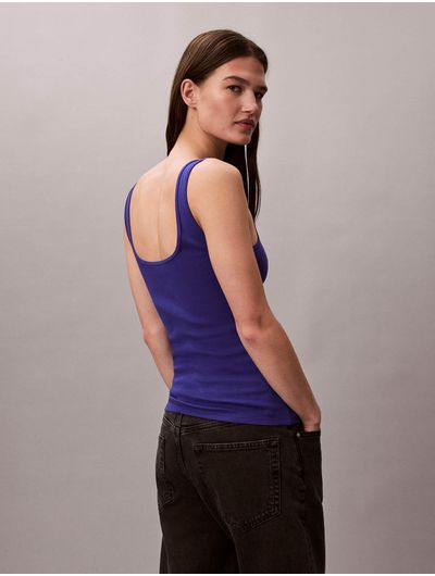 Tank-Top-Calvin-Klein-Rib-Monograma-Mujer-Azul-47A804G-C8X
