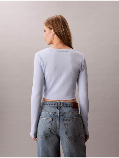 Cardigan-Calvin-Klein-Rib-Mujer-Azul-47C204G-C1O