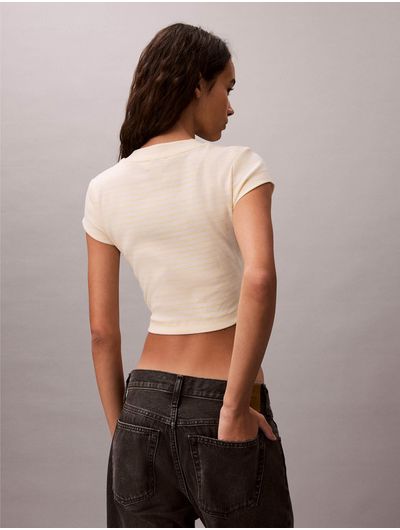 Playera-Calvin-Klein-Baby-Rib-con-Monograma-a-Rayas-Mujer-Beige-47F833G-XBS