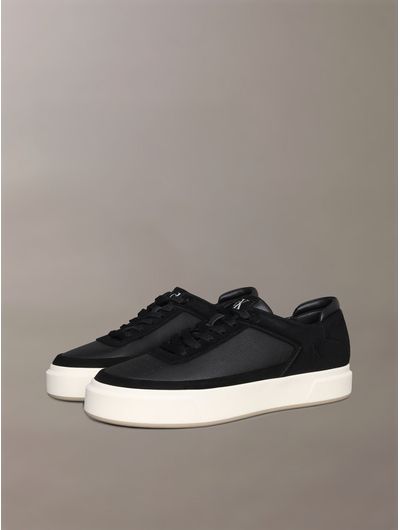 Tenis-Calvin-Klein-Basket-Cupsole-Hombre-Negro-con-Beige-YM0YM01354-0GU