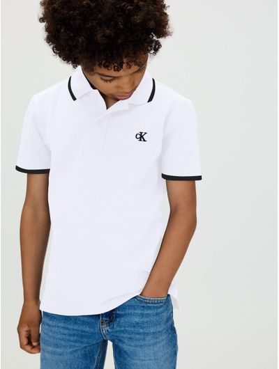 Polo-Calvin-Klein-Niño-Blanco