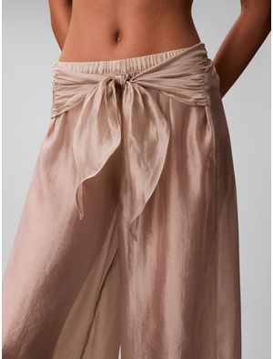 pantalones-calvin-klein-con-moño-semi-transparente-mujer-beige