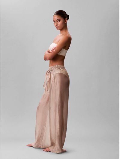 pantalones-calvin-klein-con-moño-semi-transparente-mujer-beige