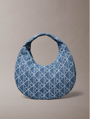 Bolsa-Calvin-Klein-Emblem-Aop-Denim-Tipo-Hobo-Mujer-Azul-4F3591G-YBN