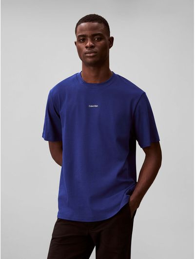 Playera-Calvin-Klein-Nano-De-Algodon-Pique-Stretch-Manga-Corta-Hombre-Azul-4LC241G-C7K