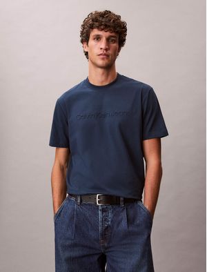 Playera-Calvin-Klein-Emboss-Regular-Hombre-Azul-4RAB803-PQ6