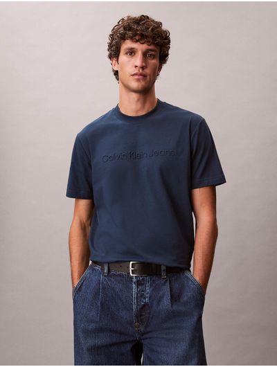 Playera-Calvin-Klein-Emboss-Regular-Hombre-Azul-4RAB803-PQ6