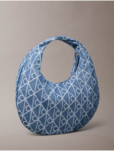 Bolsa-Calvin-Klein-Emblem-Aop-Denim-Tipo-Hobo-Mujer-Azul-4F3591G-YBN