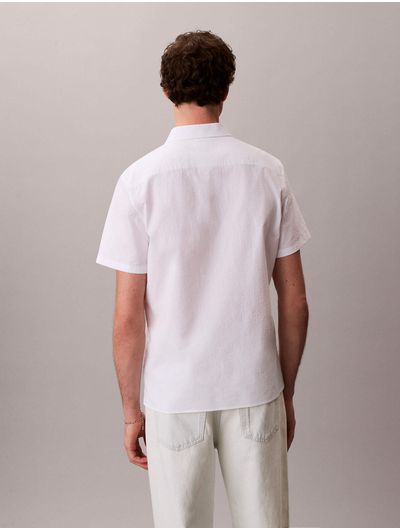 Camisa-Calvin-Klein-Clasica-Seersucker-Manga-Corta-Hombre-Blanco-4LF187G-YAA