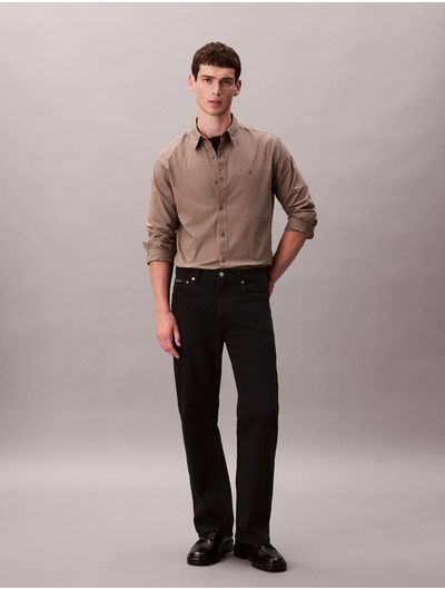 camisa-calvin-klein-oxford-classic-hombre-cafe-40em125-lkj