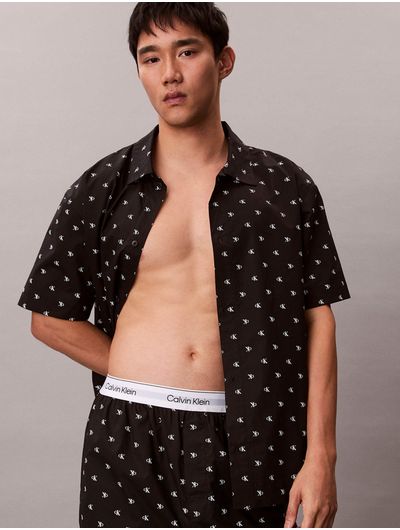 camisa-calvin-klein-monogram-logo-pijama-hombre-negro-nm2694-pcs