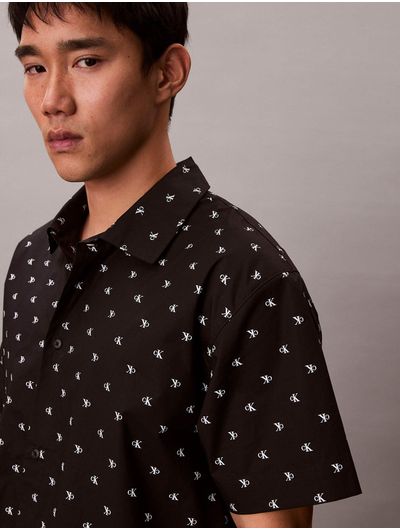 camisa-calvin-klein-monogram-logo-pijama-hombre-negro-nm2694-pcs