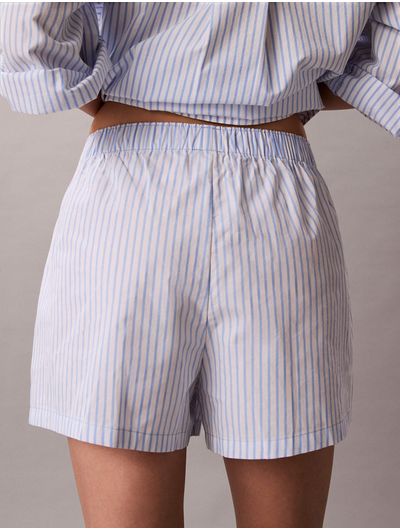 short-calvin-klein-pijama-poplin-covered-mujer-azul-qs7596-2ne