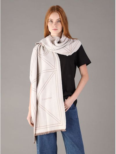 Bufanda-Calvin-Klein-Ligera-con-Emblema-Mujer-Beige-4F8074G-67U