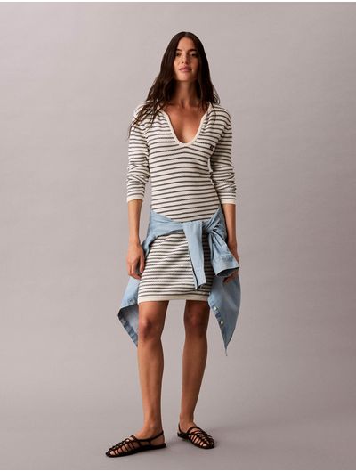 vestido-calvin-klein-striped-stitch-mujer-tofu-47g313g-yas