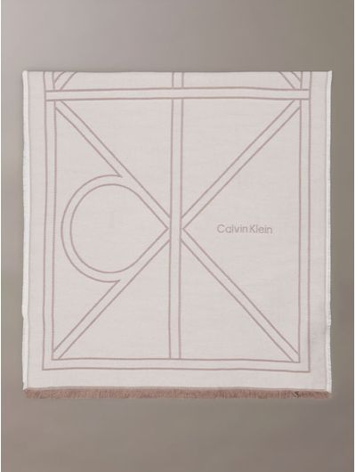 Bufanda-Calvin-Klein-Ligera-con-Emblema-Mujer-Beige-4F8074G-67U