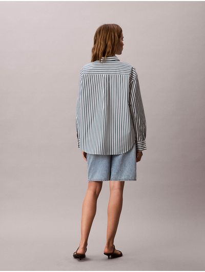 camisa-relaxed-de-popelina-de-algodon-yarn-dye-calvin-klein-para-mujer-color-verde-47f103g-pp1