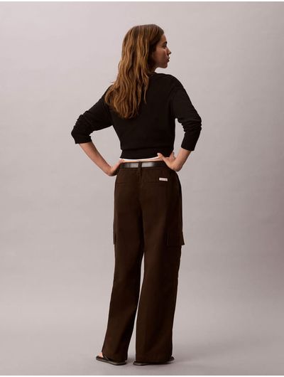 pantalon-cargo-de-algodon-calvin-klein-para-mujer-color-cafe-47f623g-to2